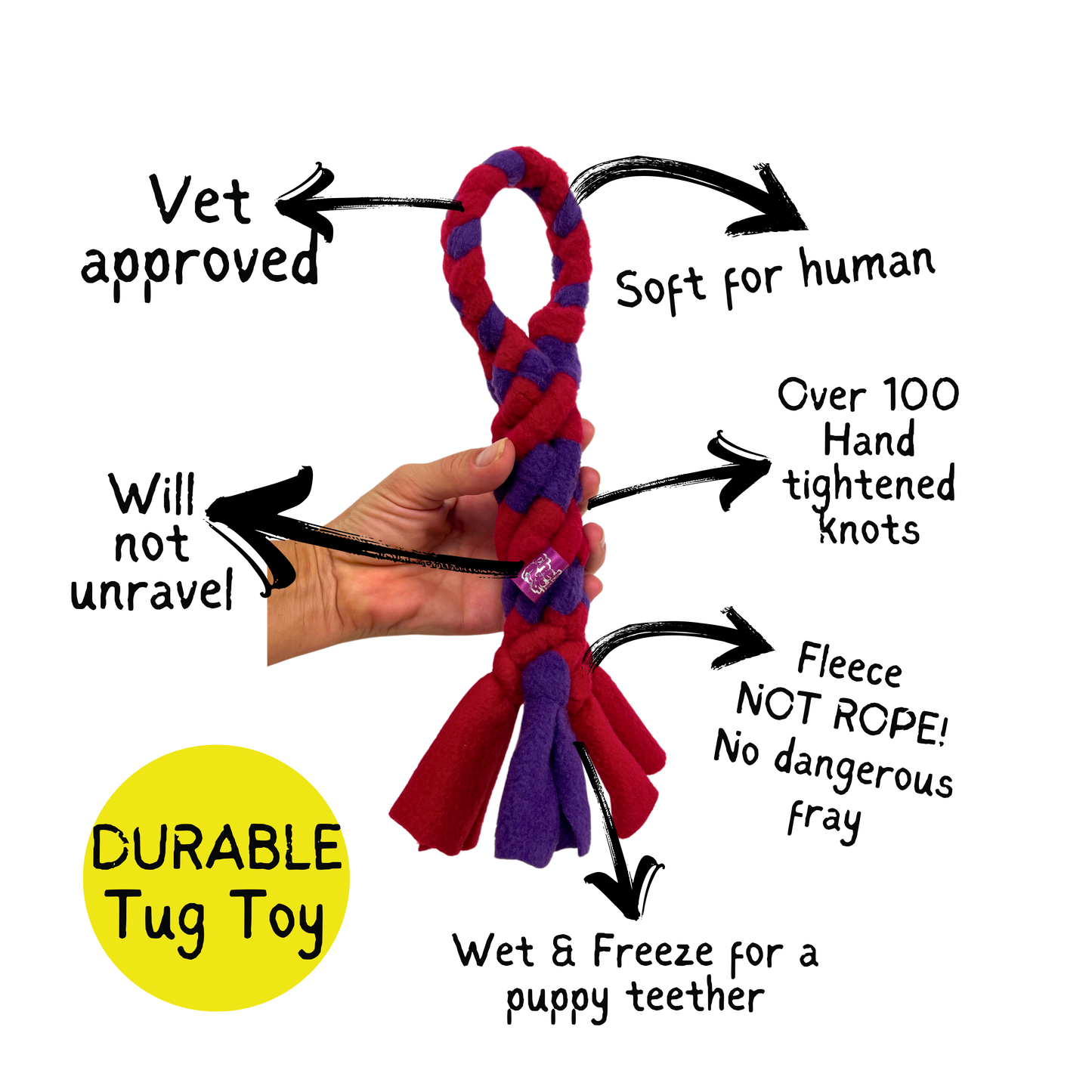 3-in-1 Enrichment Tube for Dogs - Tug Toy, Treat Dispenser & Snuffle Ball